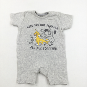 3-6-months George 'Best Friends Forever...' Lion King Grey Romper