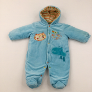 6-9-months Primark 'Amazing Nature' Blue Thick Padded Pramsuit