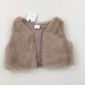 6-9-months Next Blush Pink Fluffy Gilet - Brand New With Tags