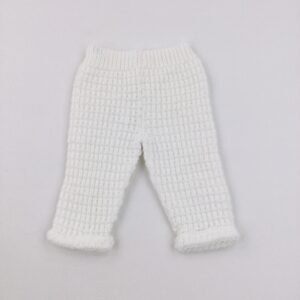 newborn-1st-size-up-to-1-month - Handmade White Knitted Trousers