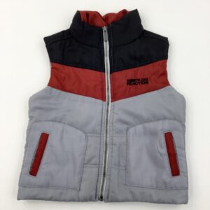18-24-months - Grey, Red & Black Lightweight Gilet
