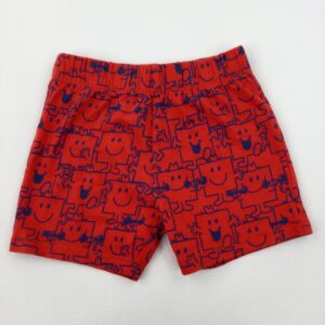 9-12-months F&F Mr Men Red Jersey Shorts