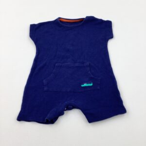 3-6-months Mini Club Crocodile Motif Blue Romper