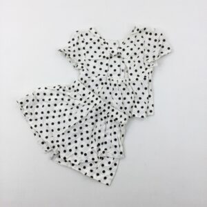 4-5-years M&Co Spotty Black & White Top & Shorts Set