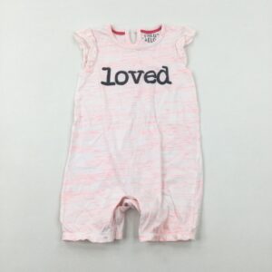18-24-months F&F 'Loved' Pink & White Romper