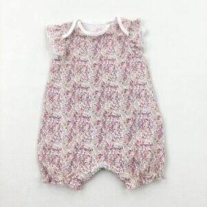 newborn-1st-size-up-to-1-month Next Colourful Flowers White Romper
