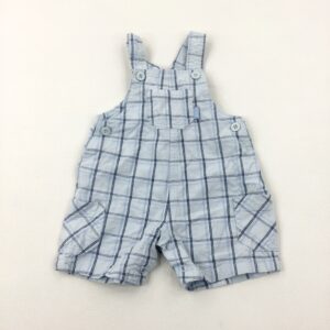 3-6-months Light Blue Checked Dungarees