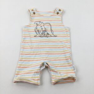 12-18-months F&F Disney Dumbo Orange Striped Dungarees