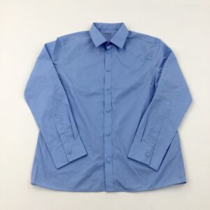 13-14-years M&S Blue Long Sleeve School Shirt