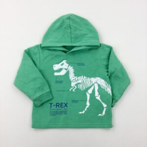 18-24-months H&M 'T-Rex' Dinosaur Skeleton Green Hoodie
