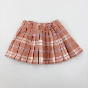 0-3-months Orange Tartan Pleated Skirt