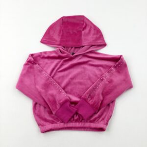 7-8-years George Diamonte Pink Velour Hoodie