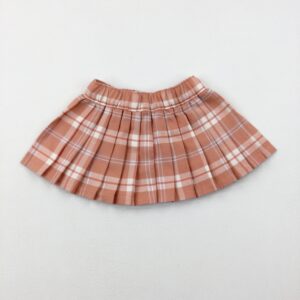 0-3-months Orange Tartan Pleated Skirt