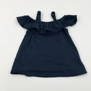 6-7-years TU Black Cold Shoulder Cotton Vest Top