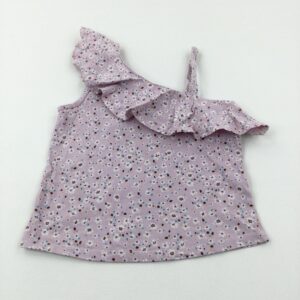 9-10-years George Flowers Lilac Frill Neckline Top