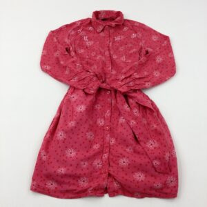 10-11-years George Flowers & Spotty Pink Shirt Dress