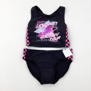 10-11-years Next 'Unicorn Galaxy Tour' Black & Pink Tankini - Brand New With Tags