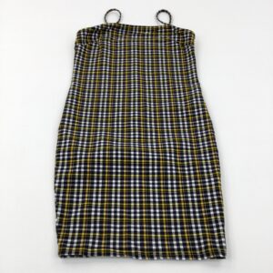 10-11-years New Look Yellow & Black Checked Fitted Dress