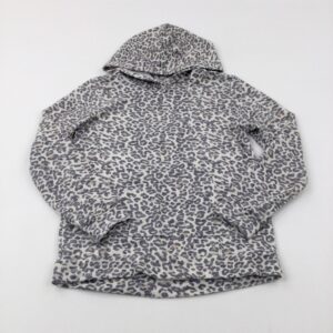 10-11-years Miss E-Vie - Animal Print Grey Lightweight Hoodie