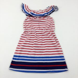 11-12-years H&M Navy & Red Striped Jersey Dress