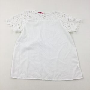 12-13-years Primark Flowers Embroidered White T-Shirt