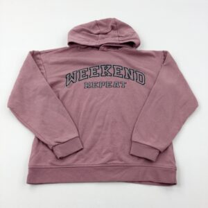 12-13-years Primark 'Weekend' Glittery Dusky Pink Hoodie
