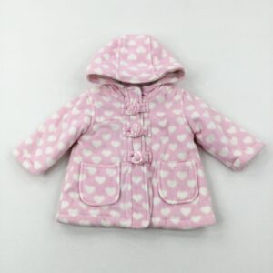 0-3-months Bluezoo Hearts Pink Fleece Lined Coat