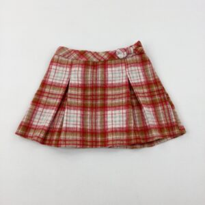 3-4-years TU Red & Tan Tartan Pleated Skirt