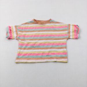 4-5-years F&F Colourful Striped Cropped T-Shirt