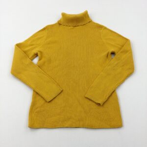 8-9-years George Textured Mustard Yellow Roll Neck Knitted Jumper