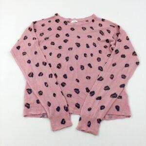 11-12-years Next Animal Print Pink Knitted Jumper