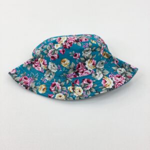 11-12-years - Flowers Petrol Blue Sun Hat