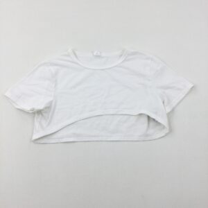 11-12-years - Shein - White Cropped T-Shirt