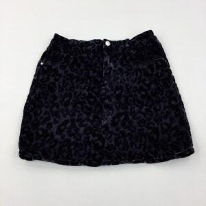 12-13-years Primark Patterned Black Denim Skirt - Adjustable Waist