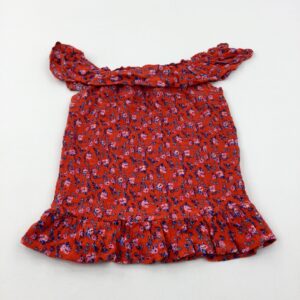 12-13-years Primark Flowers Red Top With Frill