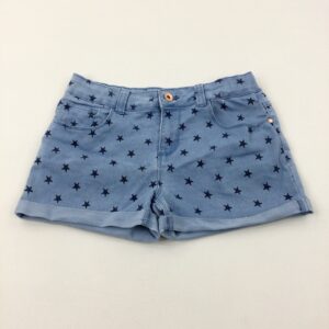 12-13-years Primark Stars Light Blue Denim Shorts  - Adjustable Waist