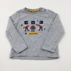 9-12-months TU 'Daddy's Little Soldier' Nutcracker Grey Long Sleeve Top