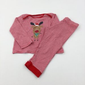 18-24-months F&F Rudolph Red Striped Pyjamas