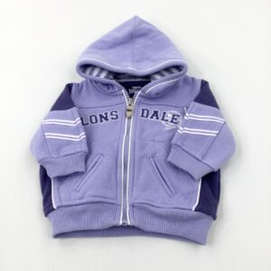 0-3-months Lonsdale Embroidered Purple & Lilac Zip Through Hoodie