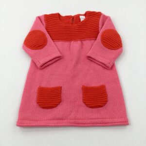 3-6-months Next Pink & Red Knitted Dress