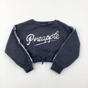 5-6-years Primark 'Pineapple' Charcoal Grey Cropped Sweatshirt