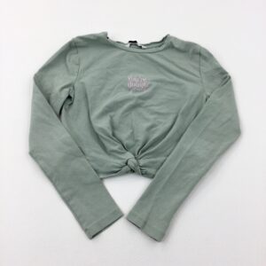 8-9-years George 'You're Doing Gret' Khaki Long Sleeve Cropped Top