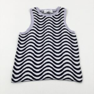 10-11-years H&M Patterned Black & White Knitted Vest Top