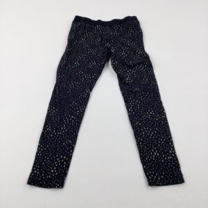 10-11-years Next Patterned Glittery Black Leggings (slightly faded on knees)