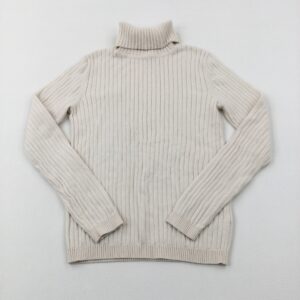 11-12-years George Textured Cream Roll Neck Knitted Jumper