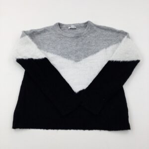 12-13-years Primark Grey White & Black Knitted Jumper