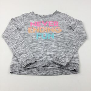 13-14-years H&M 'Never Ending Fun' Mottled Grey Sweatshirt