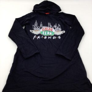 13-14-years 'Friends' Black Hooded Sweatshirt Dress