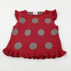 18-24-months Next Spotty Red & Beige Knitted Top