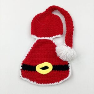 0-3-months - Father Christmas's Hat/Suit Red Handmade Knitted Christmas Hat